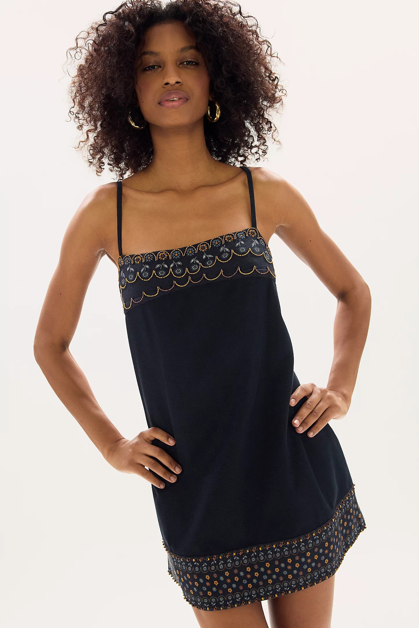 Free People Sunspell Mini Dress Black Combo