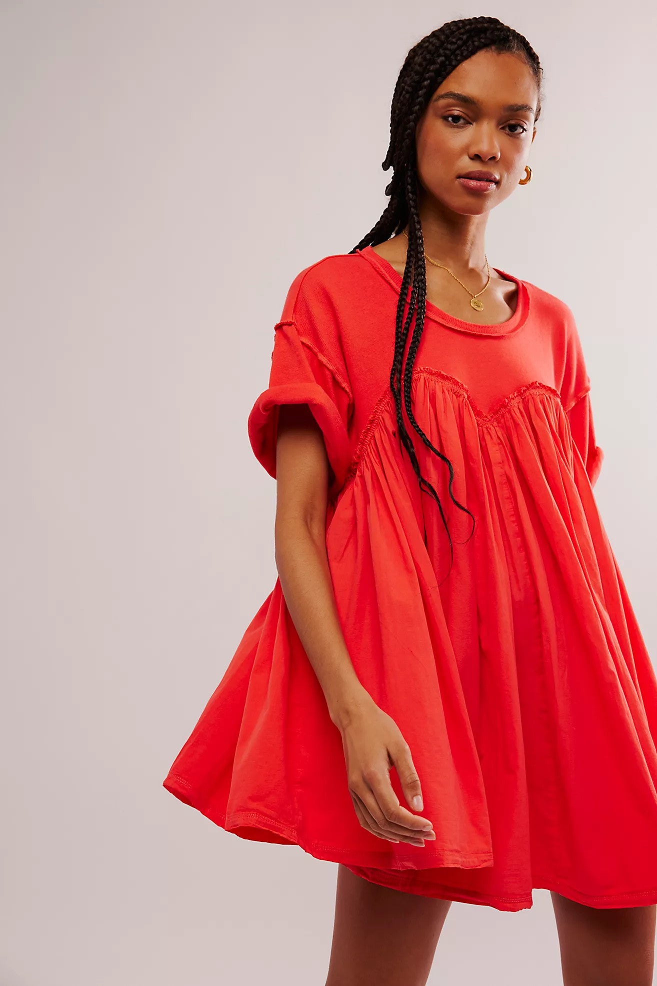Free People Catalina Mini Dress Radiant Watermelon