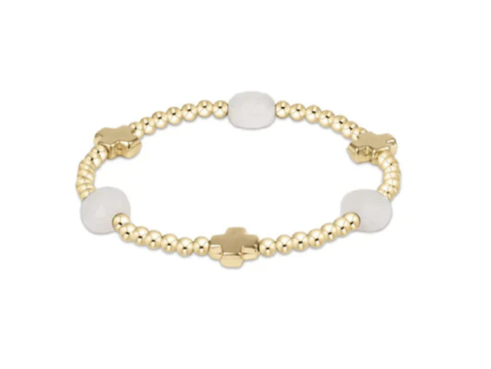 Enewton Signature Cross Admire Gold Pattern 3mm Bead SS'25 Bracelet