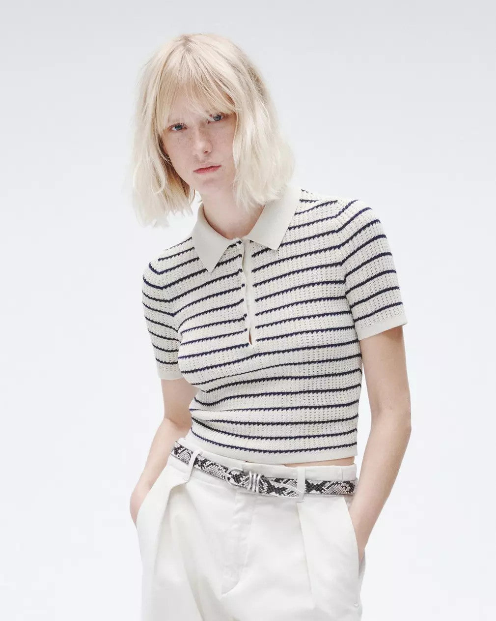 Rag & Bone Viola Stripe Polo Turtledove Multi *
