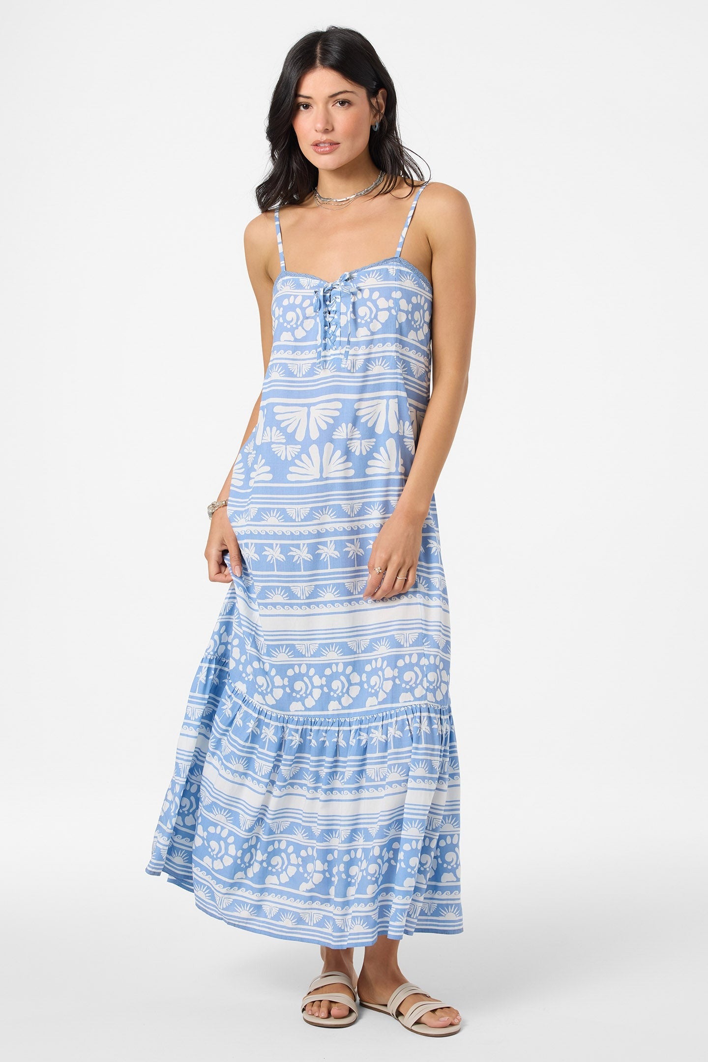 O'Neill Tasmin Abstract Midi Dress Azurine