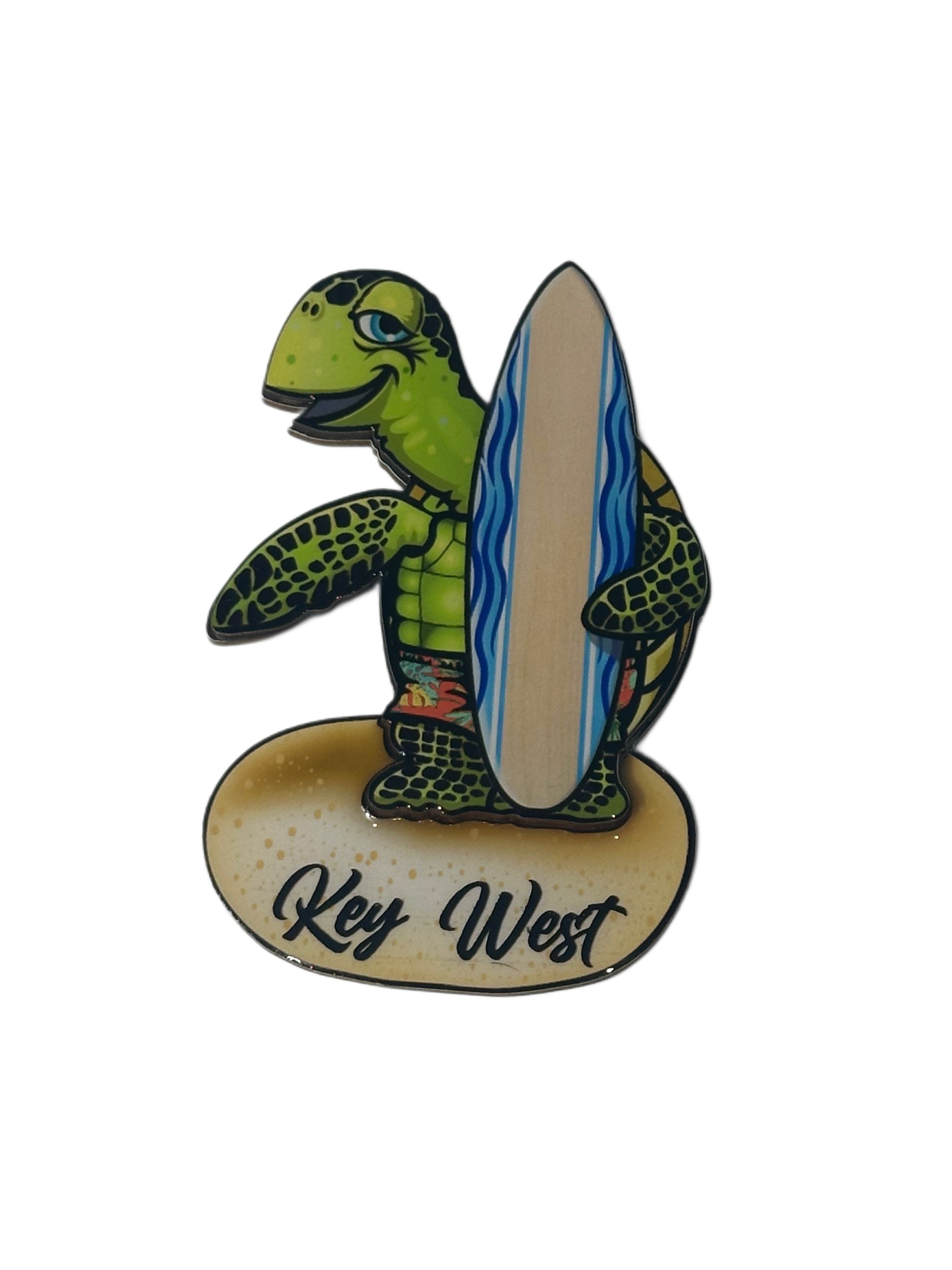Turtle Surfer On The Beach Key West Magnet
