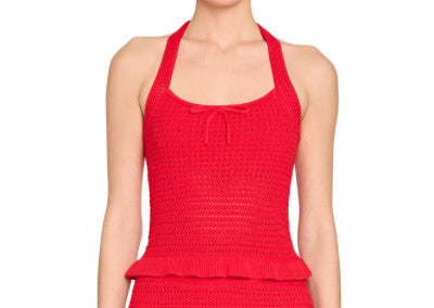 Amanda Uprichard Valentini Top Crimson