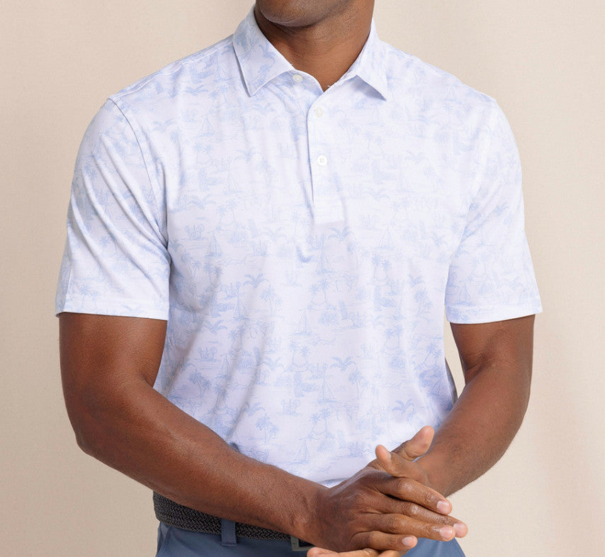 Southern Tide Driver Tide to the Shore Polo Classic White