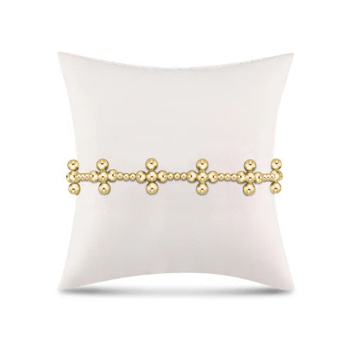 Enewton Signature Cross Sincerity Pattern 2.5 mm Bead Bracelet Classic Beaded Signature 4mm Gold