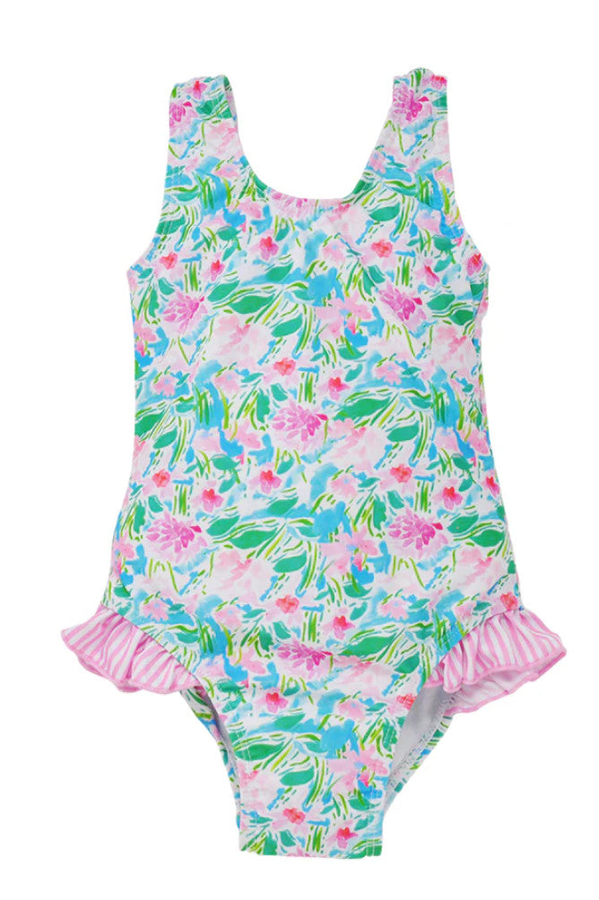 Flap Happy Delaney Hip Ruffle Swimsuit Lotus & Lilies