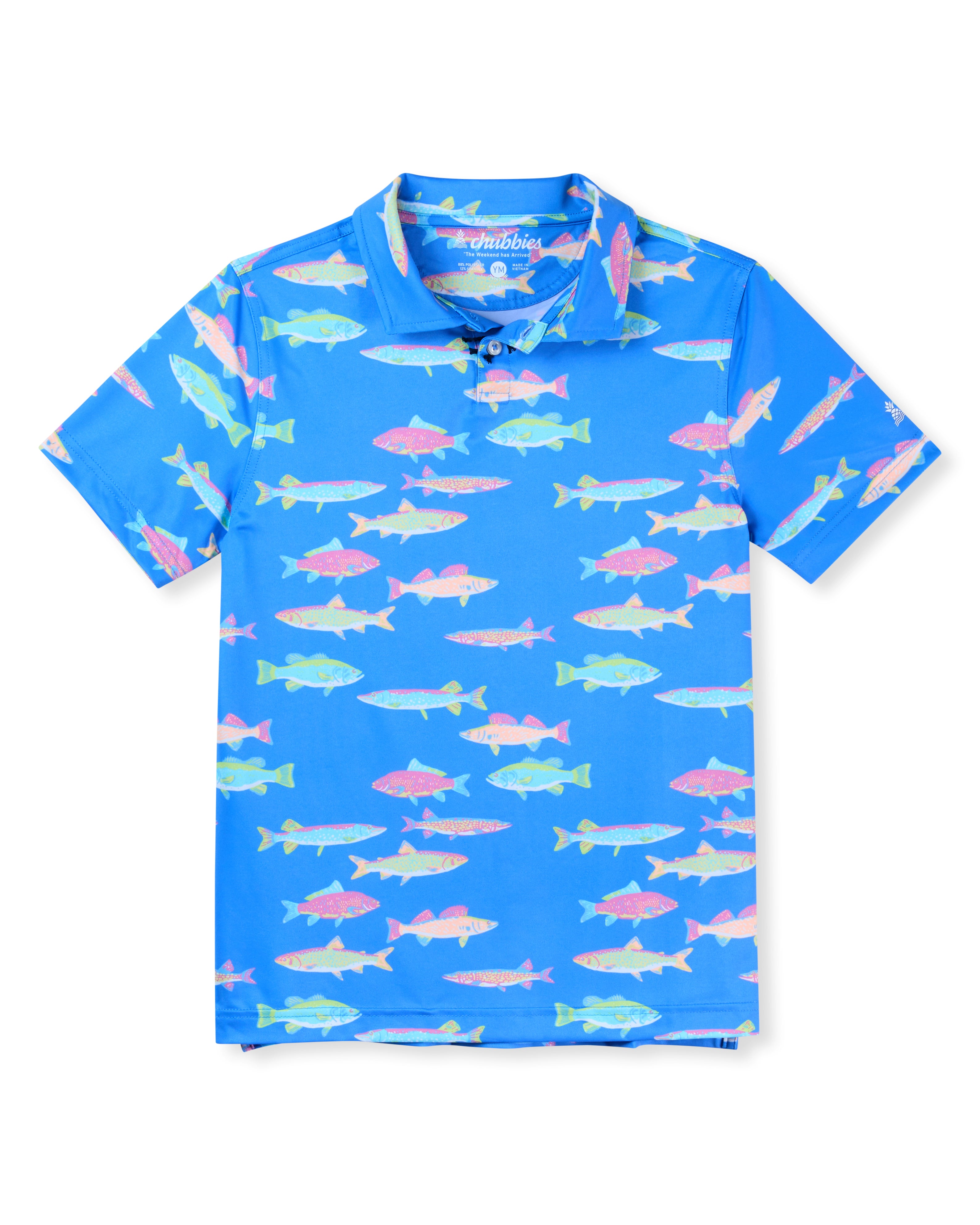 Chubbies The Get Schooled Boys Performance Polo Blue