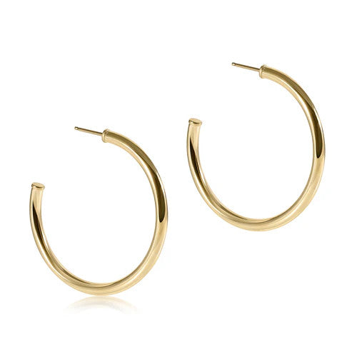 ENewton Round Smooth 3mm Post Hoop Earrings Gold