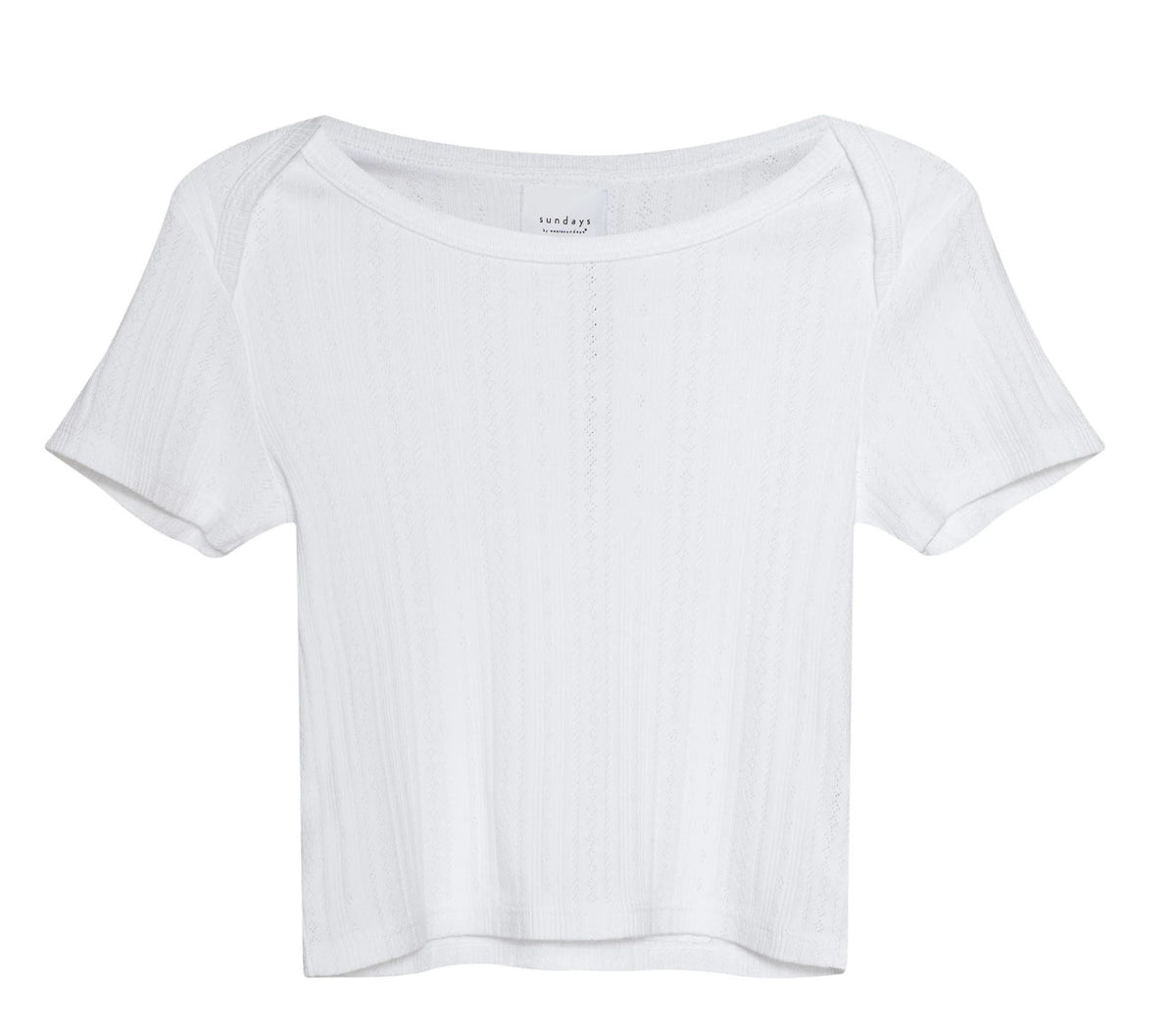 Sundays Pointelle Baby Tee White