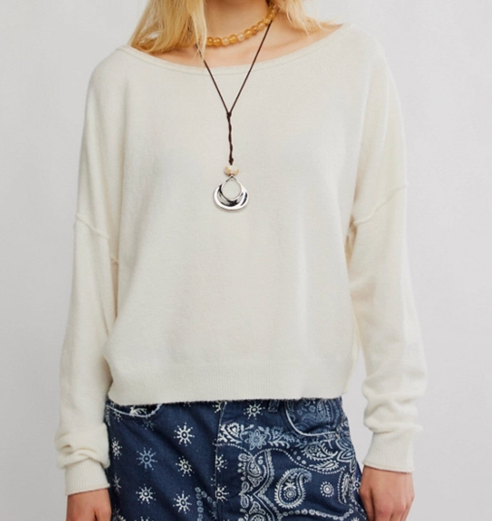 Free People See Me Pullover White Combo**