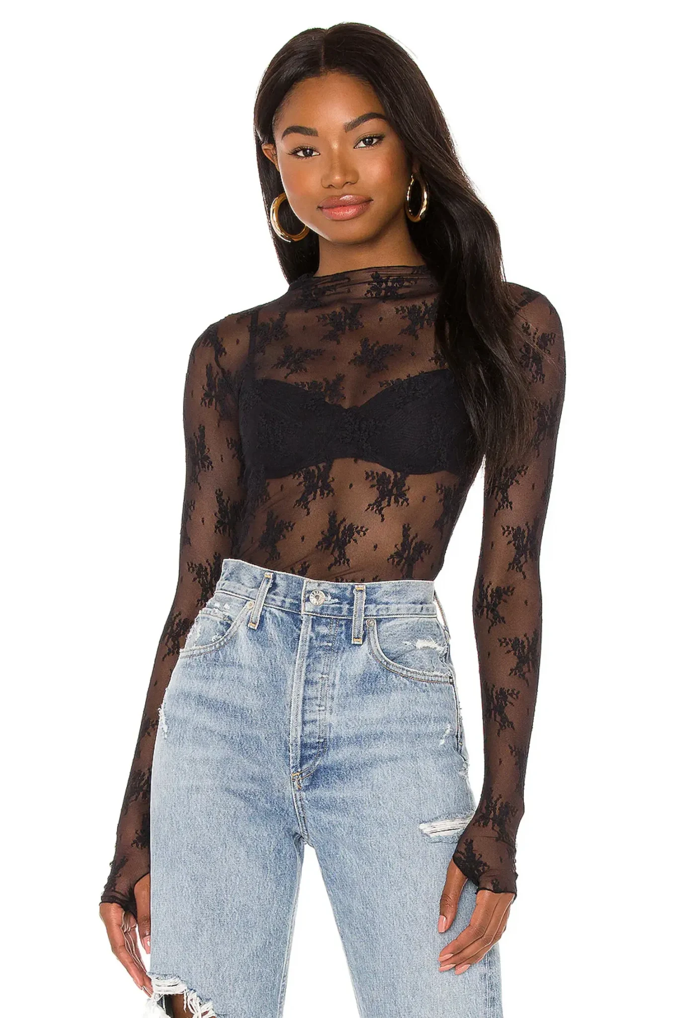 Free People Lady Lux Layering Top Black - Shaddow & Fish