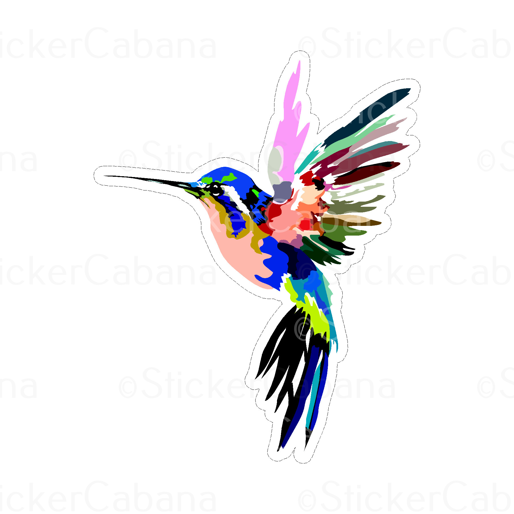 Sticker Cabana Colored Humming Bird Large Sticker