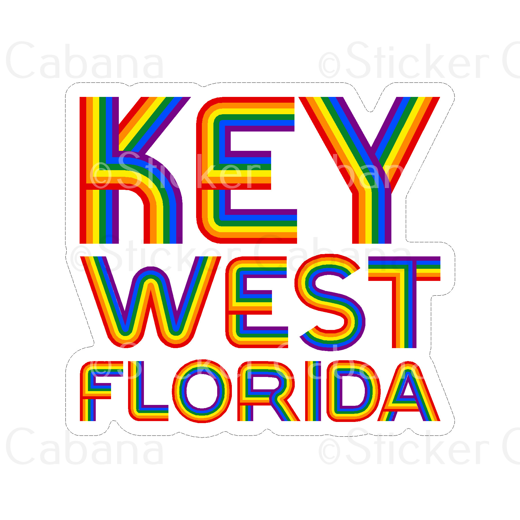 Sticker Cabana Key West Florida Sticker - Shaddow & Fish