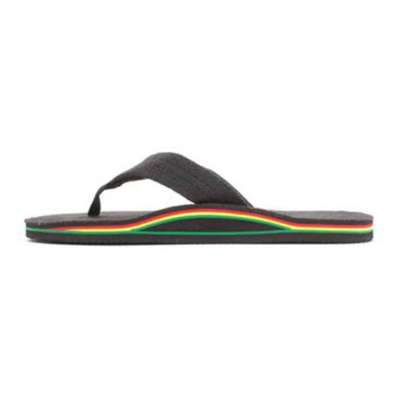 black hemp rainbow sandals